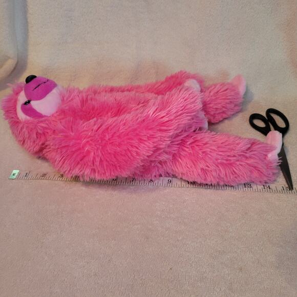 Wild Republic Sloth Beanbag 16” Plush Hot Pink Stuffed Animal Zoo Fuzzy Cuddly - Picture 7 of 7